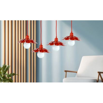 Bohemia-Design - kaabliga ripplühter 1xE27/60W/230V, punane