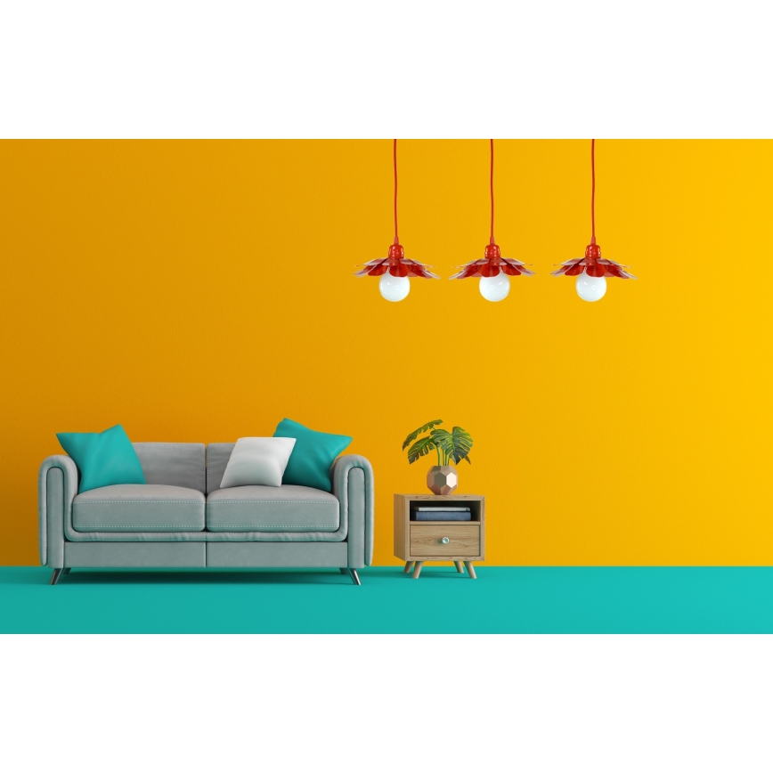 Bohemia-Design - kaabliga ripplühter 1xE27/60W/230V, punane
