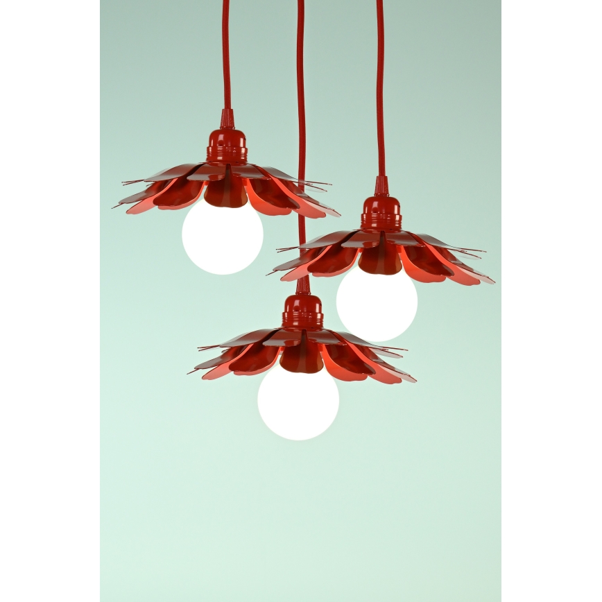 Bohemia-Design - kaabliga ripplühter 1xE27/60W/230V, punane