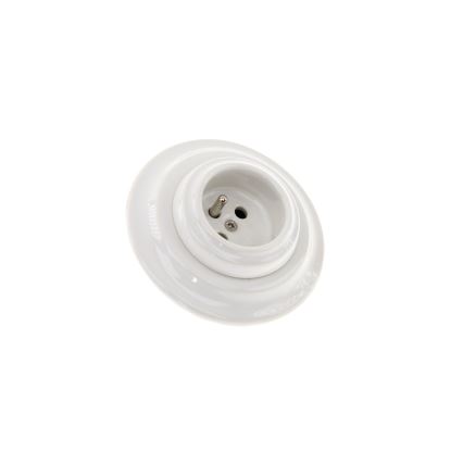 Bohemia-Design - Portselanist retro seinapistikupesa raamiga 250V/16A valge