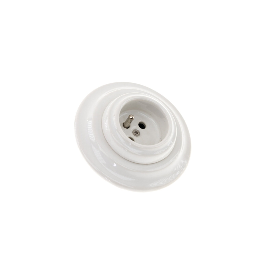 Bohemia-Design - Portselanist retro seinapistikupesa raamiga 250V/16A valge