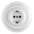 Bohemia-Design - portselanist retro seinapistikupesa raamiga SCHUKO 250V/16A, valge