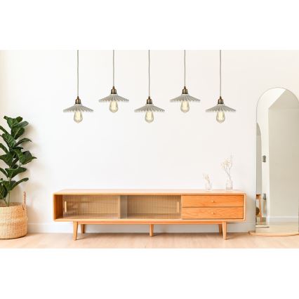 Bohemia-Design - Portselanist rippvalgusti kaablil 1xE27/60W/230V