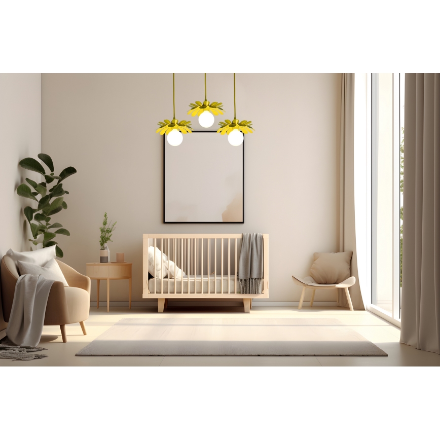 Bohemia-Design - Rippvalgusti kaabliga 1xE27/60W/230V kollane