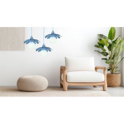 Bohemia-Design - Rippvalgusti kaablil 1xE27/60W/230V sinine