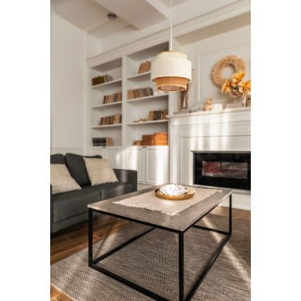 BOHO ripplamp köiega 1xE27/60W/230V Ø 20 cm valge/juut