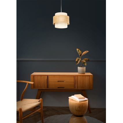 BOHO rippvalgusti juhtmel 1xE27/60W/230V läbimõõt 20 cm juut/kreemjas