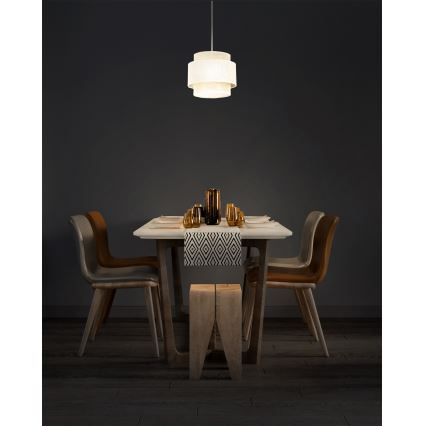 BOHO rippvalgusti kaabliga 1xE27/60W/230V, läbimõõt 20 cm, kreem/juut