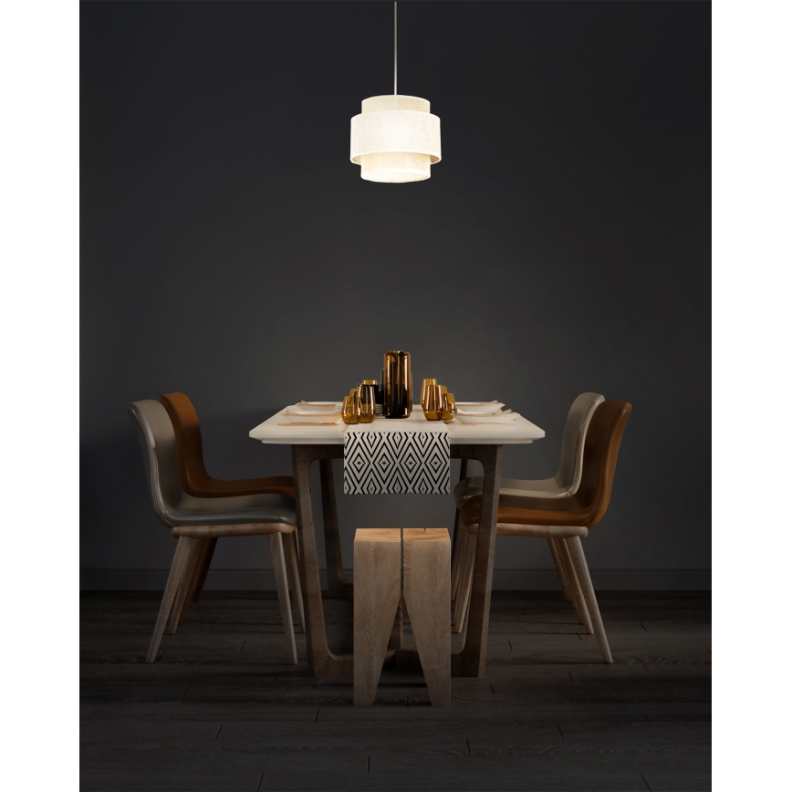 BOHO rippvalgusti kaabliga 1xE27/60W/230V, läbimõõt 20 cm, kreem/juut