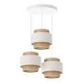 BOHO-stiilis ripplamp nööril 3xE27/60W/230V kreemjas/jute