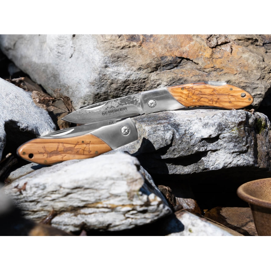 Böker - Damaskuse taskunuga Magnum Caveman 19,4 cm