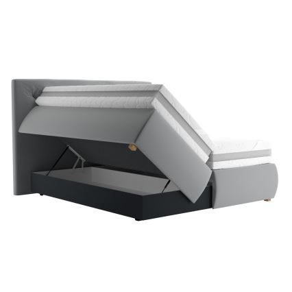 Boxspring-voodi ELEN 180x200 cm, hall, madratsiga ja kattemadratsiga