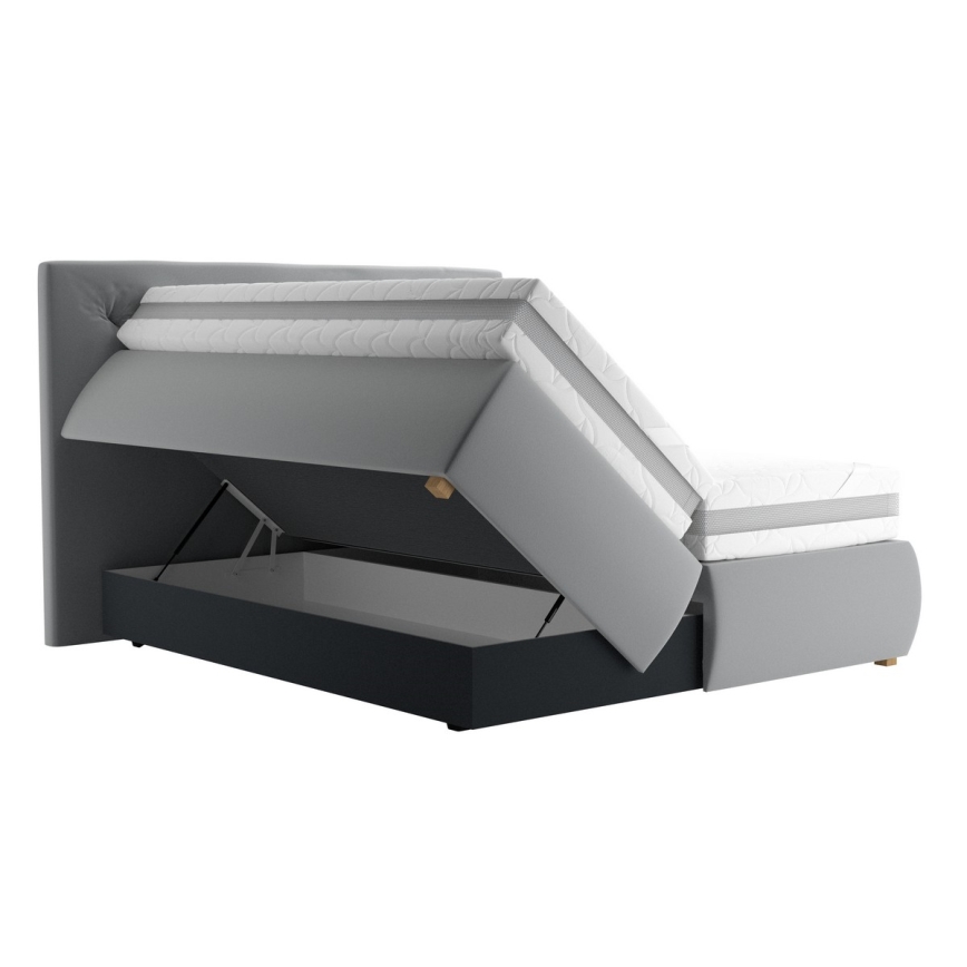 Boxspring-voodi ELEN 180x200 cm, hall, madratsiga ja kattemadratsiga