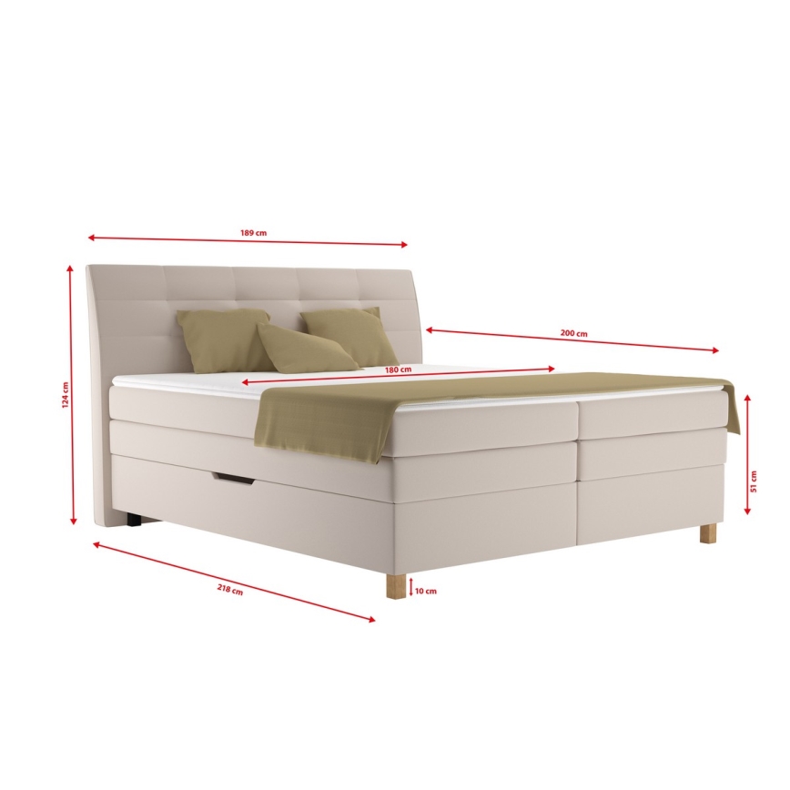 Boxspringvoodi koos madratsiga BEA 180x200 cm beež