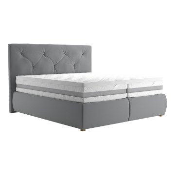 Boxspringvoodi koos madratsi ja pealiskihiga ELEN 180x200 cm hall