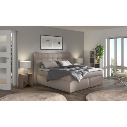 Boxspringvoodi koos madratsite ja pealiskihiga SOFIA 180x200 cm beež