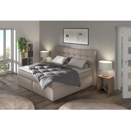 Boxspringvoodi koos madratsite ja pealiskihiga SOFIA 180x200 cm beež
