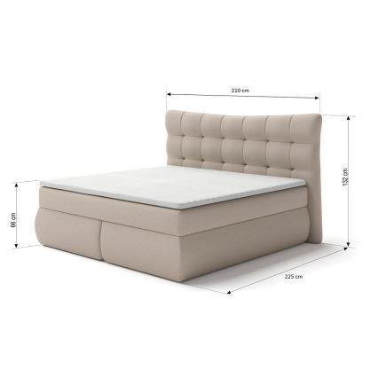 Boxspringvoodi koos madratsite ja pealiskihiga SOFIA 180x200 cm beež