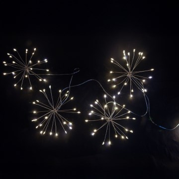 Brilagi - 5 m LED välistingimustesse mõeldud jõulukett, 150 LED, IP44, külmvalge ilutulestiku efekt