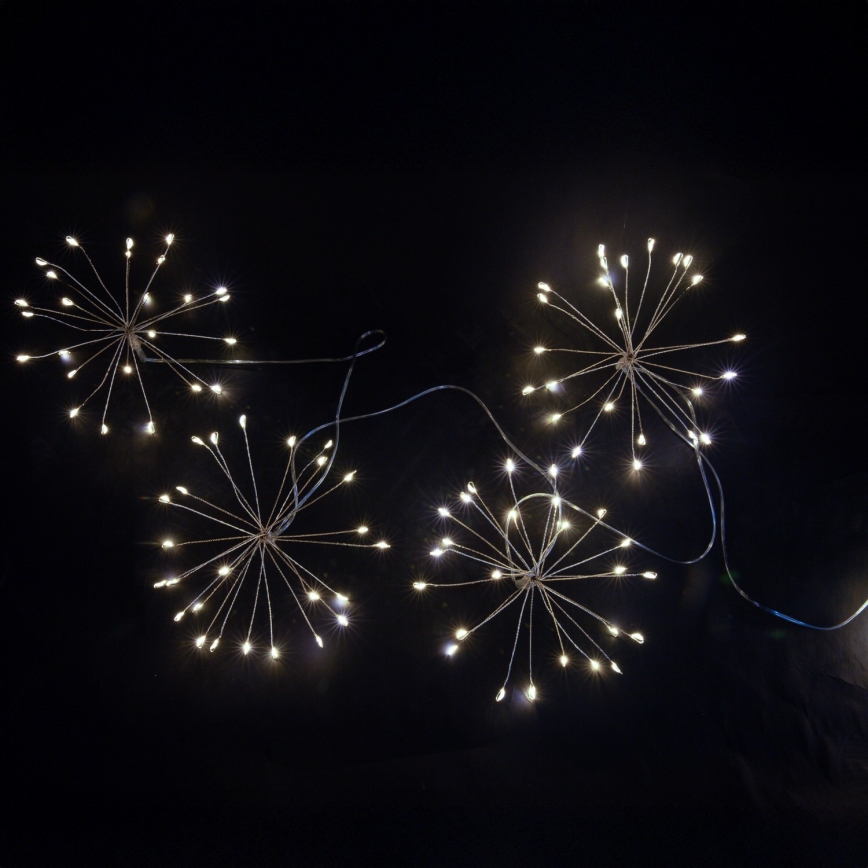 Brilagi - 5 m LED välistingimustesse mõeldud jõulukett, 150 LED, IP44, külmvalge ilutulestiku efekt