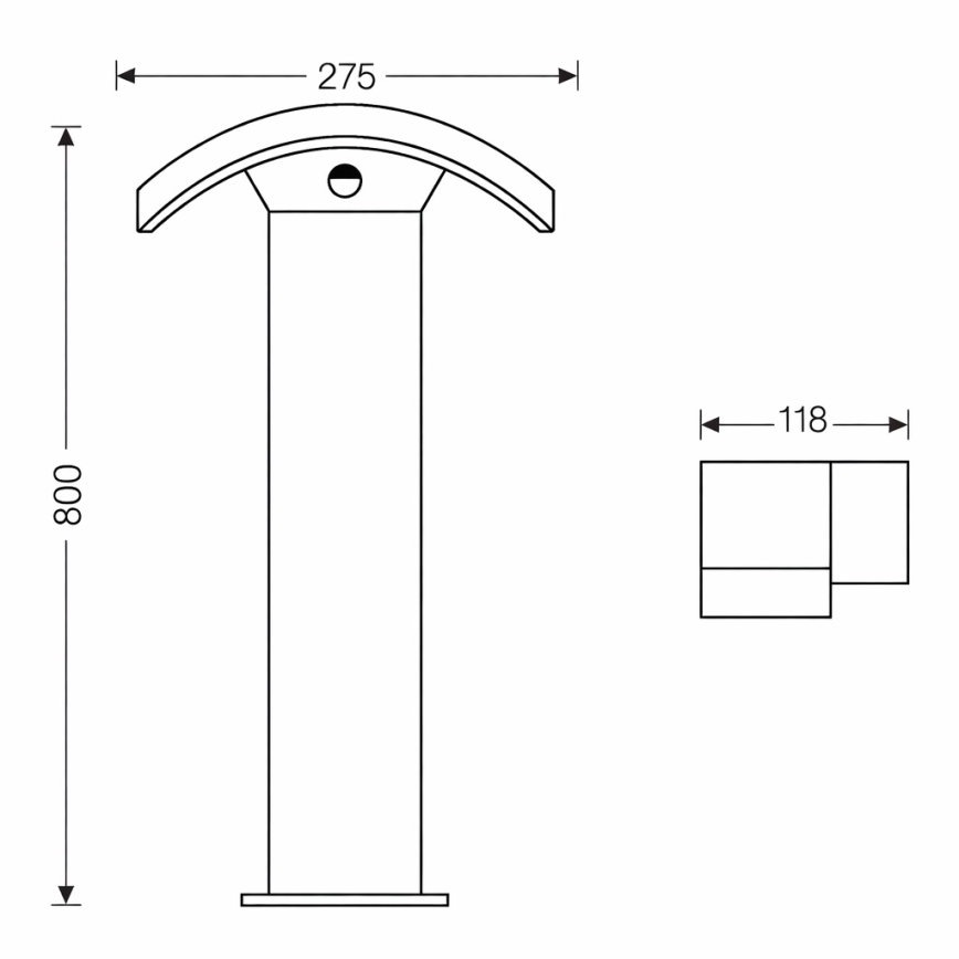 Brilagi - LED välisvalgusti sensoriga ARCELO LED/9W/230V 80 cm IP54