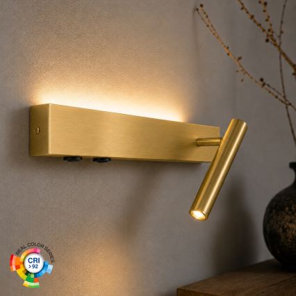BRILAGI - ARLIX LED seinavalgusti (spot) LED/3W/230V + LED/7W, kuldne, CRI 90