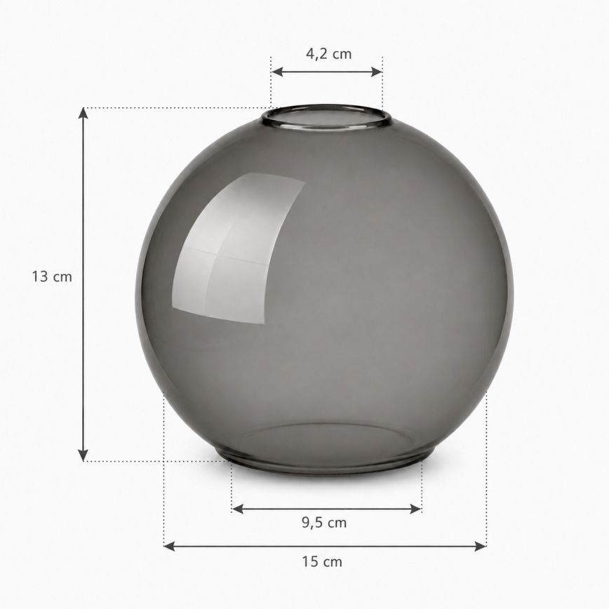 Brilagi - asendusklaas DIOR-lühtrile E27, Ø 15 cm, suitsuhall