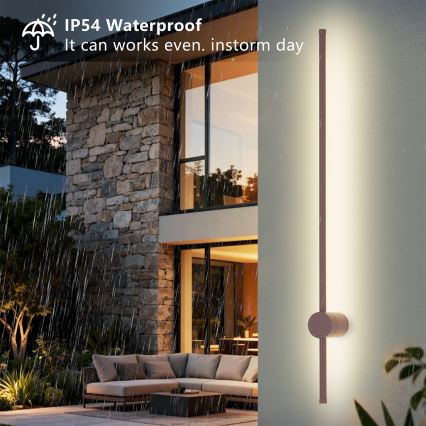 Brilagi - LED välisseinavalgusti AURA LED/20W/230V 3000K IP54 97 cm pruun CRI 90