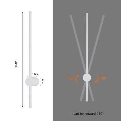 Brilagi - AURA LED välisseinavalgusti 12W/230V 3000K IP54 65 cm, valge, CRI 90