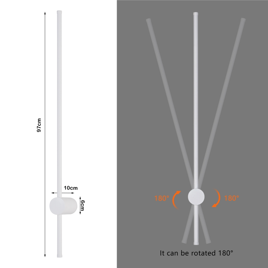 Brilagi - LED välisseinavalgusti AURA LED/20W/230V 3000K IP54 97 cm valge CRI 90