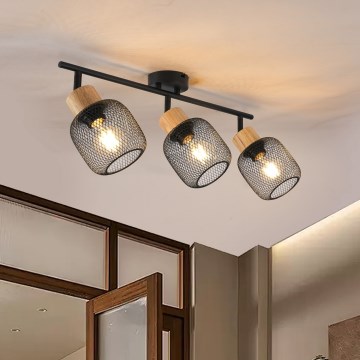 Brilagi - BASKLITE suunavalgusti 3xE27/15W/230V kummipuit/must