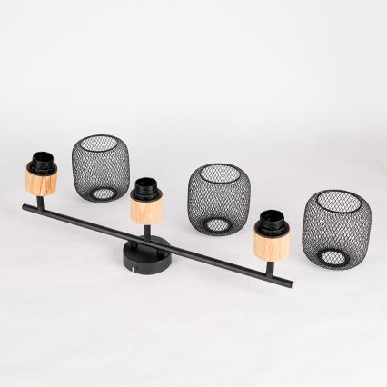 Brilagi - BASKLITE suunavalgusti 3xE27/15W/230V kummipuit/must