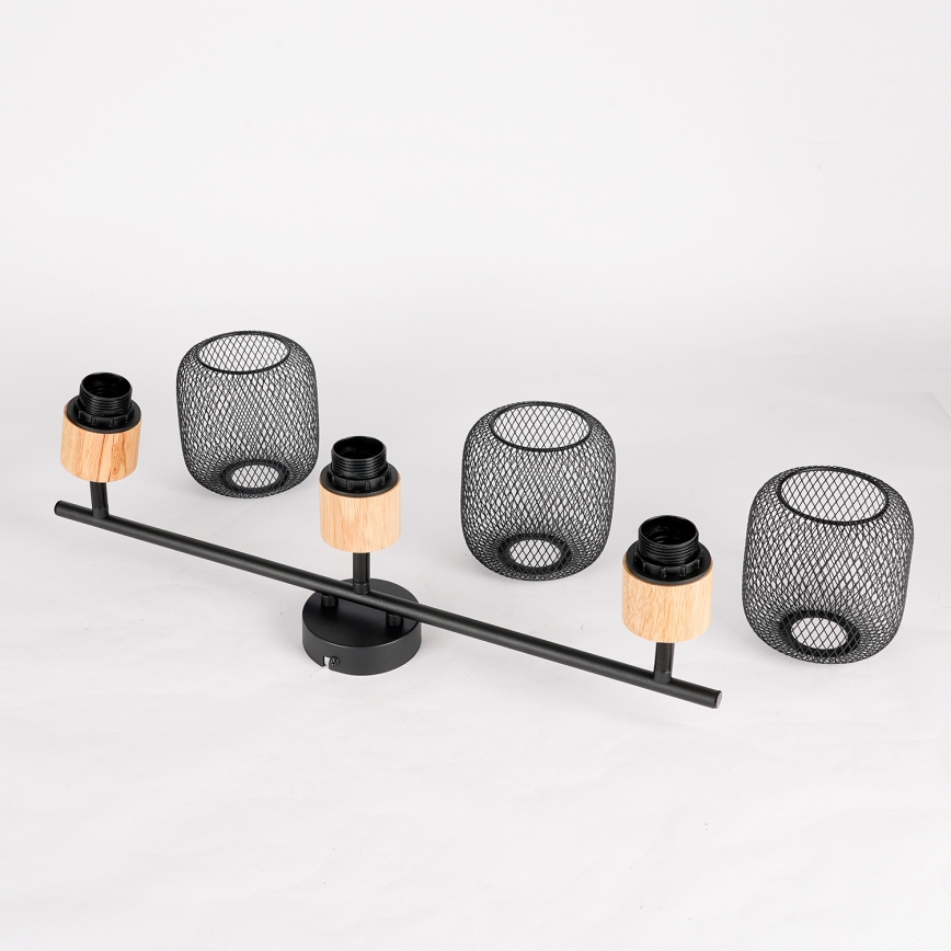 Brilagi - BASKLITE suunavalgusti 3xE27/15W/230V kummipuit/must