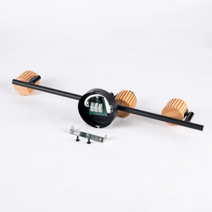 Brilagi - BASKLITE suunavalgusti 3xE27/15W/230V kummipuit/must