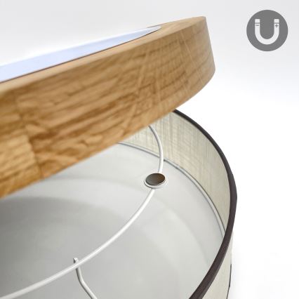 Brilagi - BELLADONNA LED laevalgusti 36W/230V, läbimõõt 40 cm, kreemjas/tamm