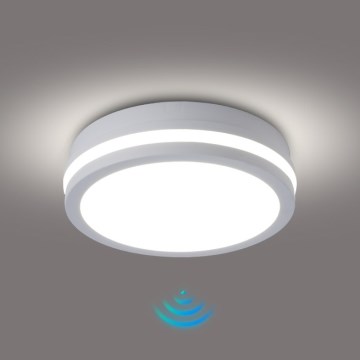 Brilagi - BENE LED-välislaelamp liikumisanduriga, 18W/230V, läbimõõt 21,5 cm, valge, IP54