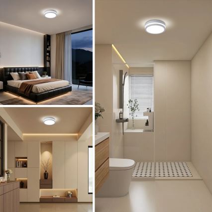 Brilagi - BENE LED-välislaelamp liikumisanduriga, 18W/230V, läbimõõt 21,5 cm, valge, IP54