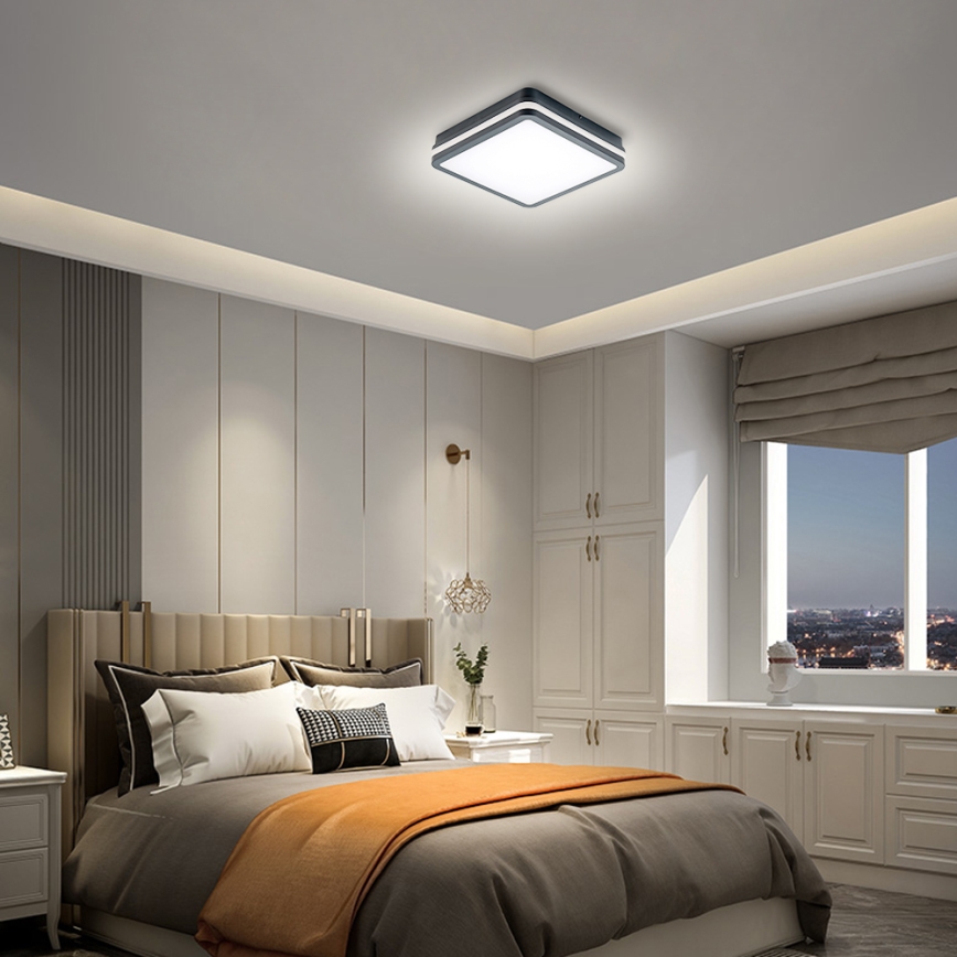 Brilagi - LED välisvalgusti liikumisanduriga BENE LED/24W/230V 26x26 cm antratsiit IP54