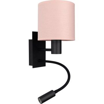 BRILAGI - BOBO painduv LED-seinalamp 1xE27/25W/230V + LED/3W must/roosa