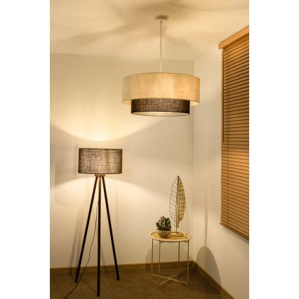 Brilagi - BOHO-stiilis LED-lühter traadil 3xE27/15W/230V Ø 60 cm kreemjas/pruun