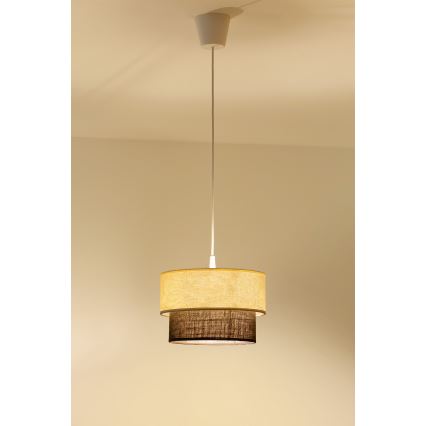 Brilagi - BOHO STYLE LED-rippvalgusti kaablil 1xE27/15W/230V Ø 25 cm kreemjas/pruun