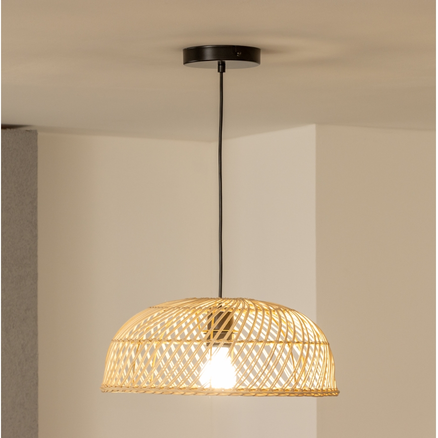 Brilagi - CERIA BOHO LED-lühter riputuskaabliga, 1xE27/40W/230V, läbimõõt 40 cm, rotangist