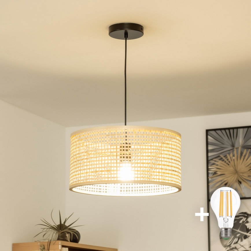 Brilagi - CERIA BOHO LED-rippvalgusti juhtmega 1xE27/40W/230V Ø 25 cm, bambusest