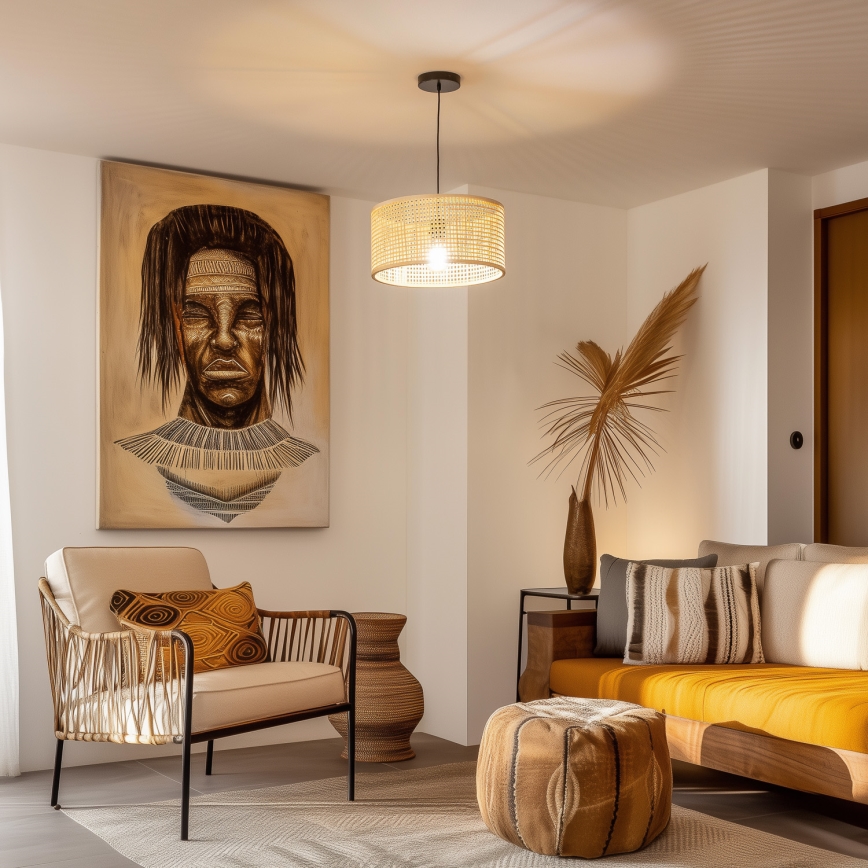 Brilagi - CERIA BOHO LED-rippvalgusti juhtmega 1xE27/40W/230V Ø 25 cm, bambusest