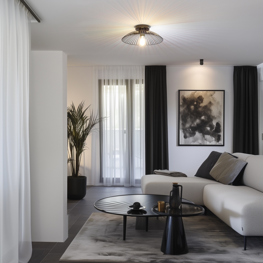 Brilagi - CERIA WIRE LED pinnapealne laelamp 1xE27/40W/230V, Ø 26 cm, must