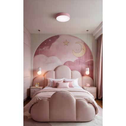 Brilagi - CLARE laelamp 2xE27/24W/230V Ø 30 cm roosa