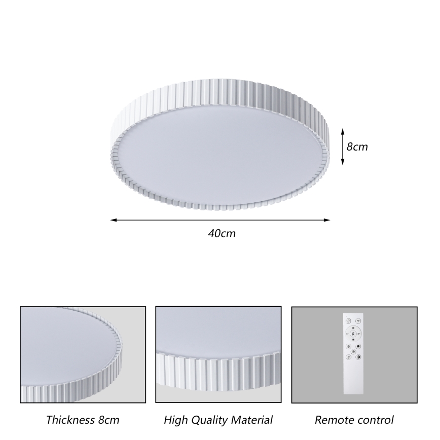 Brilagi - hämardatav LED-laelamp CORVO LED/54W/230V 3000-6000K valge läbimõõt 40 cm + kaugjuhtimispult