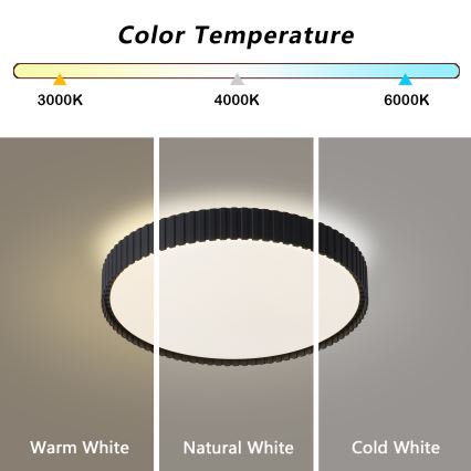 Brilagi - hämardatav LED-laelamp CORVO LED/54W/230V 3000-6000K must, läbimõõt 40 cm + kaugjuhtimispult