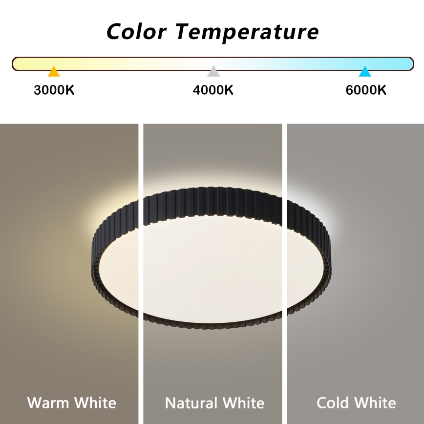 Brilagi - hämardatav LED-laelamp CORVO LED/54W/230V 3000-6000K must, läbimõõt 40 cm + kaugjuhtimispult