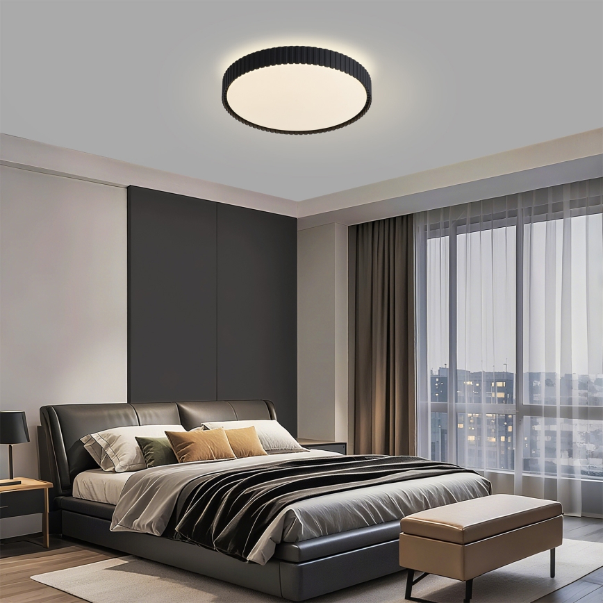 Brilagi - hämardatav LED-laelamp CORVO LED/54W/230V 3000-6000K must, läbimõõt 40 cm + kaugjuhtimispult